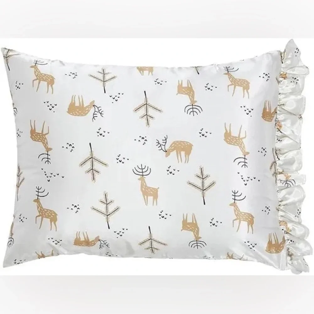 Bella Oh Deer Ruffled Satin Pillowcase